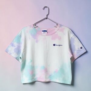 Champion Women Cloud Dye Boxy Heritage Cropped Crewneck Short Sleeve T-Shirt S